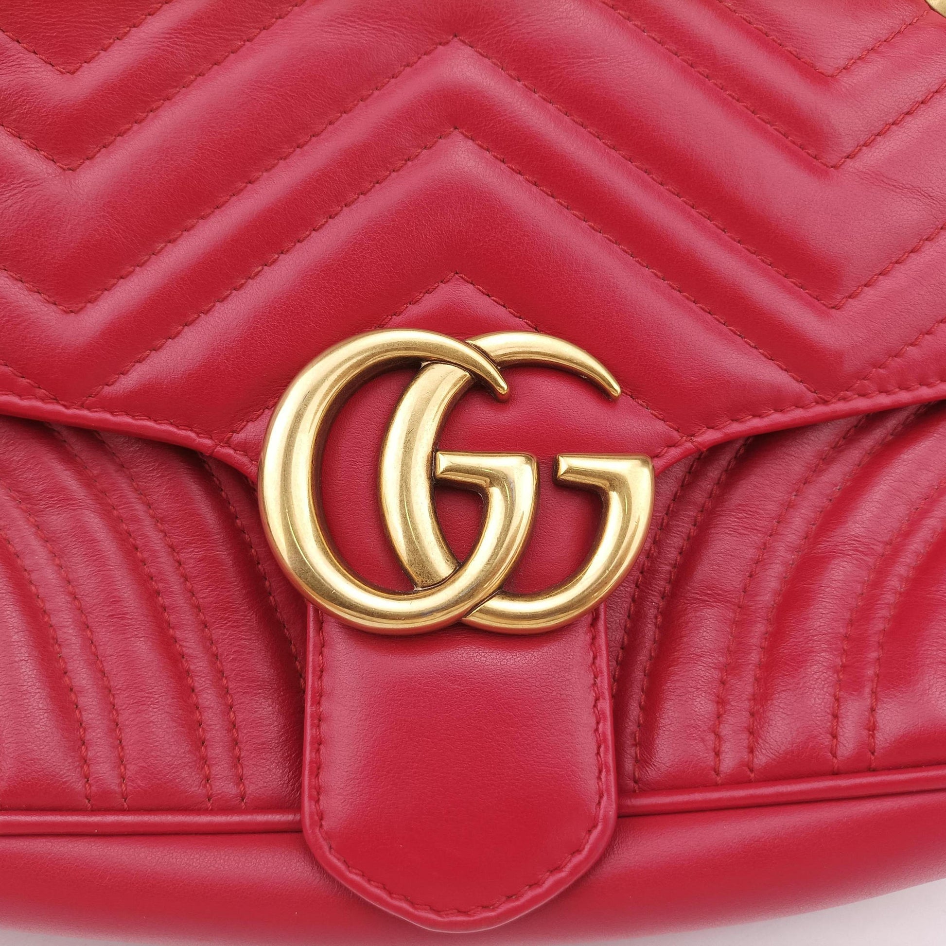 GG Marmont Red Leather 443497 E027566642GGマーモント レッド レザー 443497 E027566642
