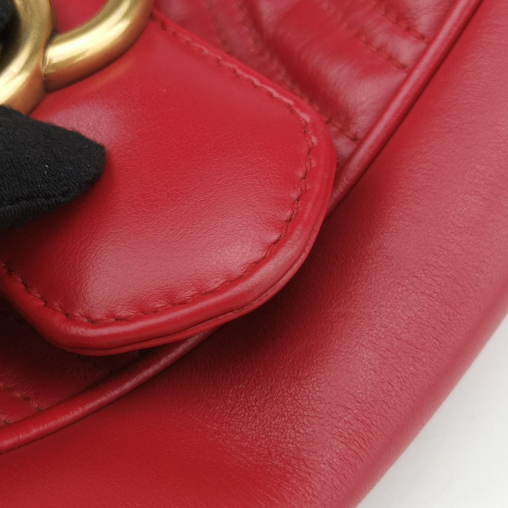GG Marmont Red Leather 443497 E027566642GGマーモント レッド レザー 443497 E027566642