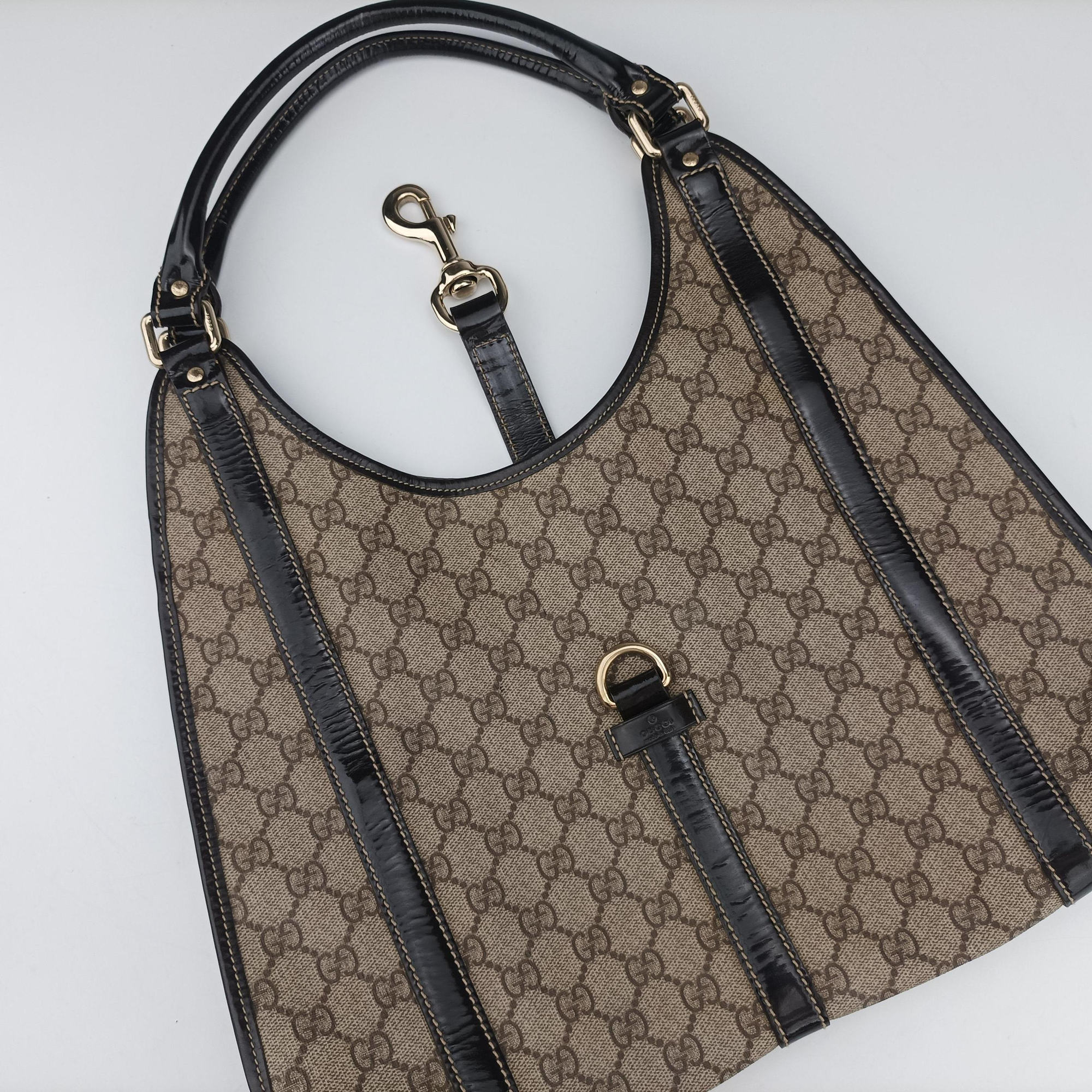 New Jackie Brown PVC coated canvas × leather 203494 F2661161ニュージャッキー ブラウン PVCコーティングキャンバス×レザー 203494 F2661161