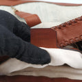 New Jackie White × Brown denim×leather 246907 E010897729ニュージャッキー ホワイト×ブラウン デニム×レザー 246907 E010897729