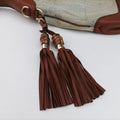 New Jackie White × Brown denim×leather 246907 E010897729ニュージャッキー ホワイト×ブラウン デニム×レザー 246907 E010897729