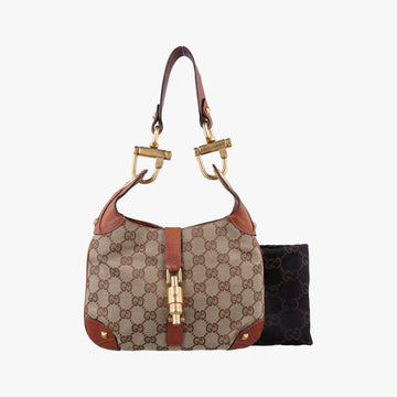 Piston Lock Jackie Hobo Beige x Brown canvas×leather 120885 ニュージャッキー ベージュ×ブラウン キャンバス×レザー 120885 