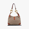 Piston Lock Jackie Hobo Beige x Brown canvas×leather 120885 ニュージャッキー ベージュ×ブラウン キャンバス×レザー 120885 