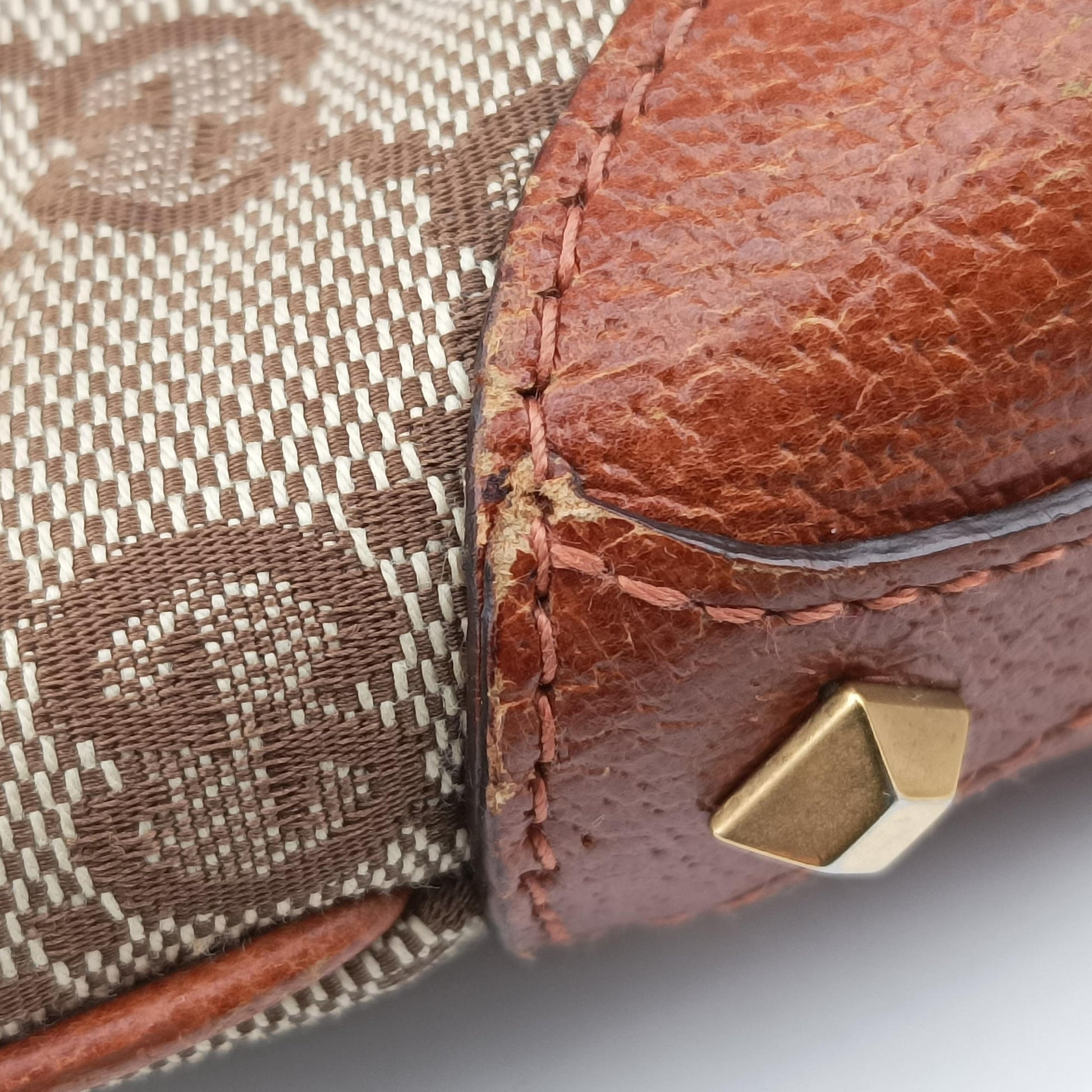 Piston Lock Jackie Hobo Beige x Brown canvas×leather 120885 ニュージャッキー ベージュ×ブラウン キャンバス×レザー 120885 