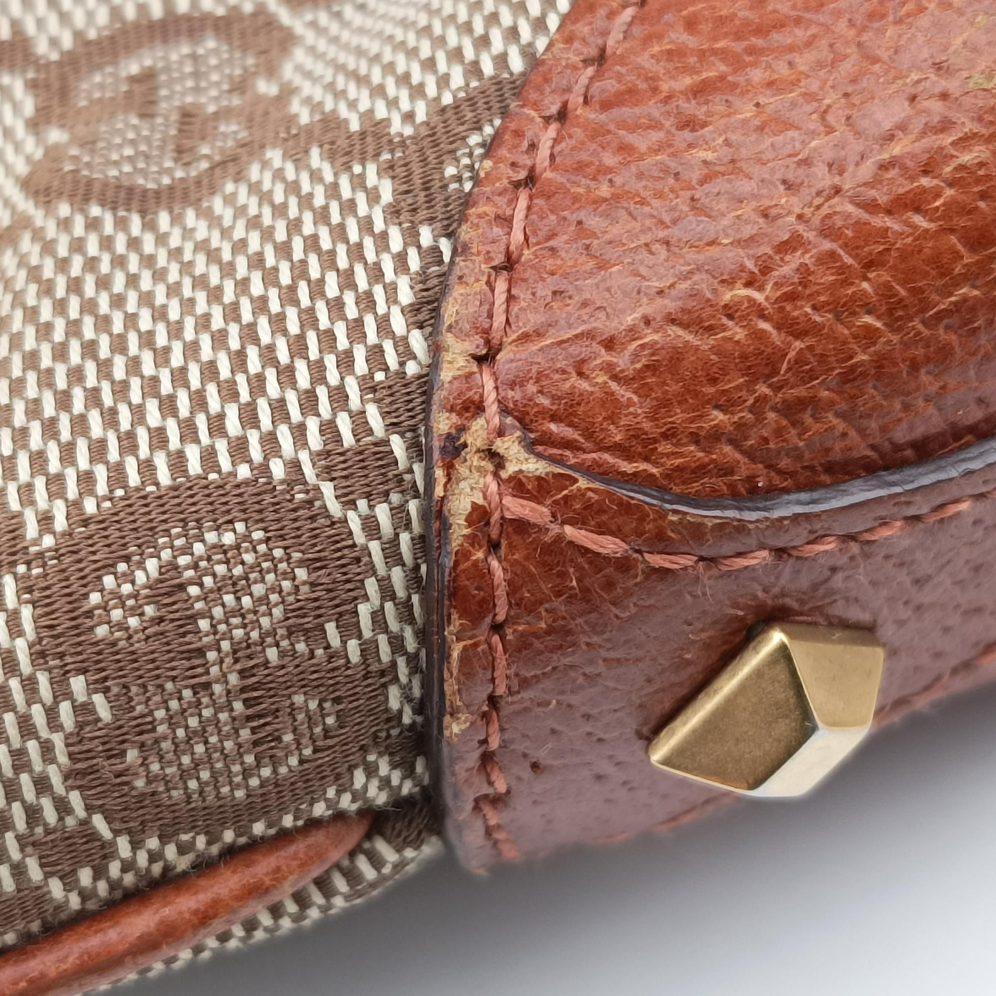 Piston Lock Jackie Hobo Beige x Brown canvas×leather 120885 ニュージャッキー ベージュ×ブラウン キャンバス×レザー 120885 