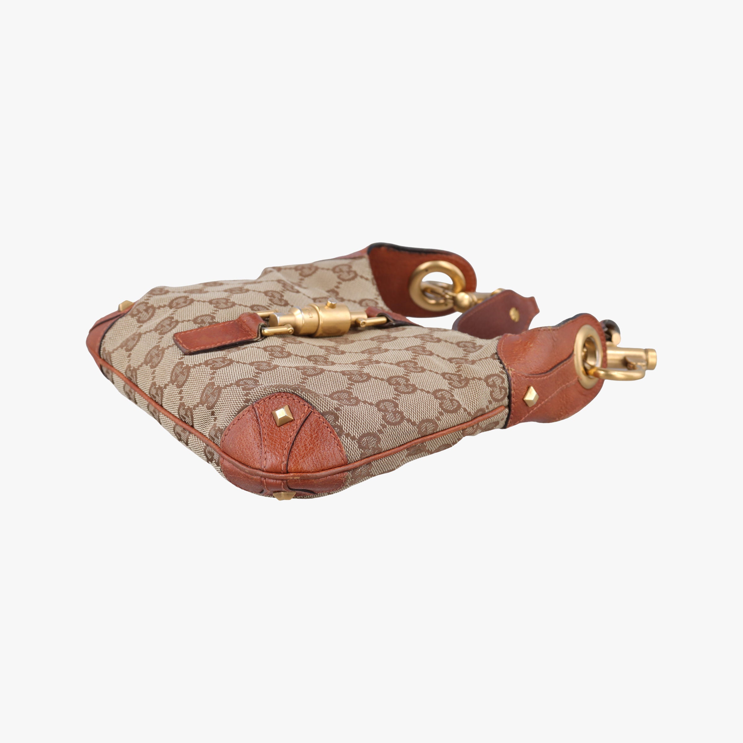 Piston Lock Jackie Hobo Beige x Brown canvas×leather 120885 ニュージャッキー ベージュ×ブラウン キャンバス×レザー 120885 