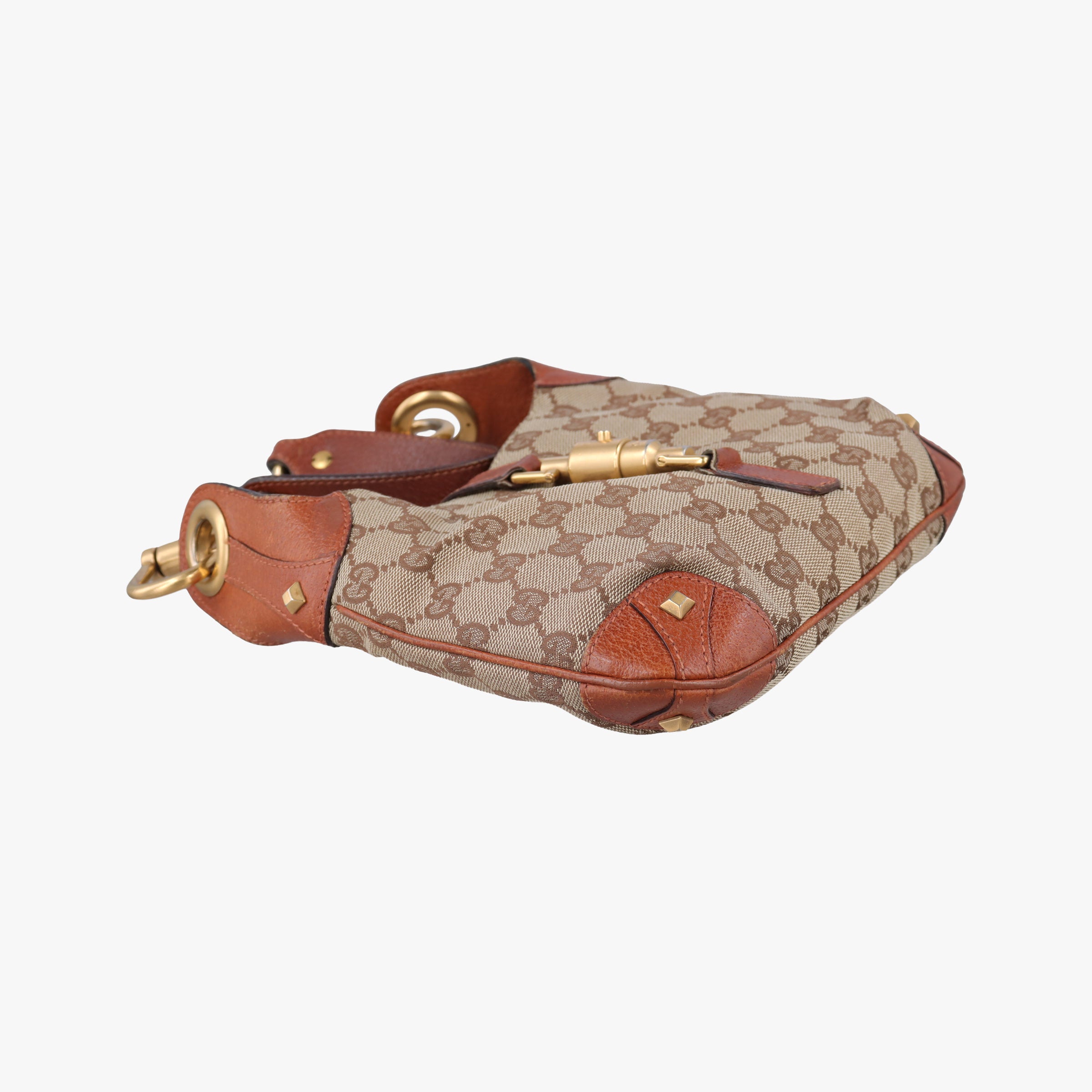 Piston Lock Jackie Hobo Beige x Brown canvas×leather 120885 ニュージャッキー ベージュ×ブラウン キャンバス×レザー 120885 