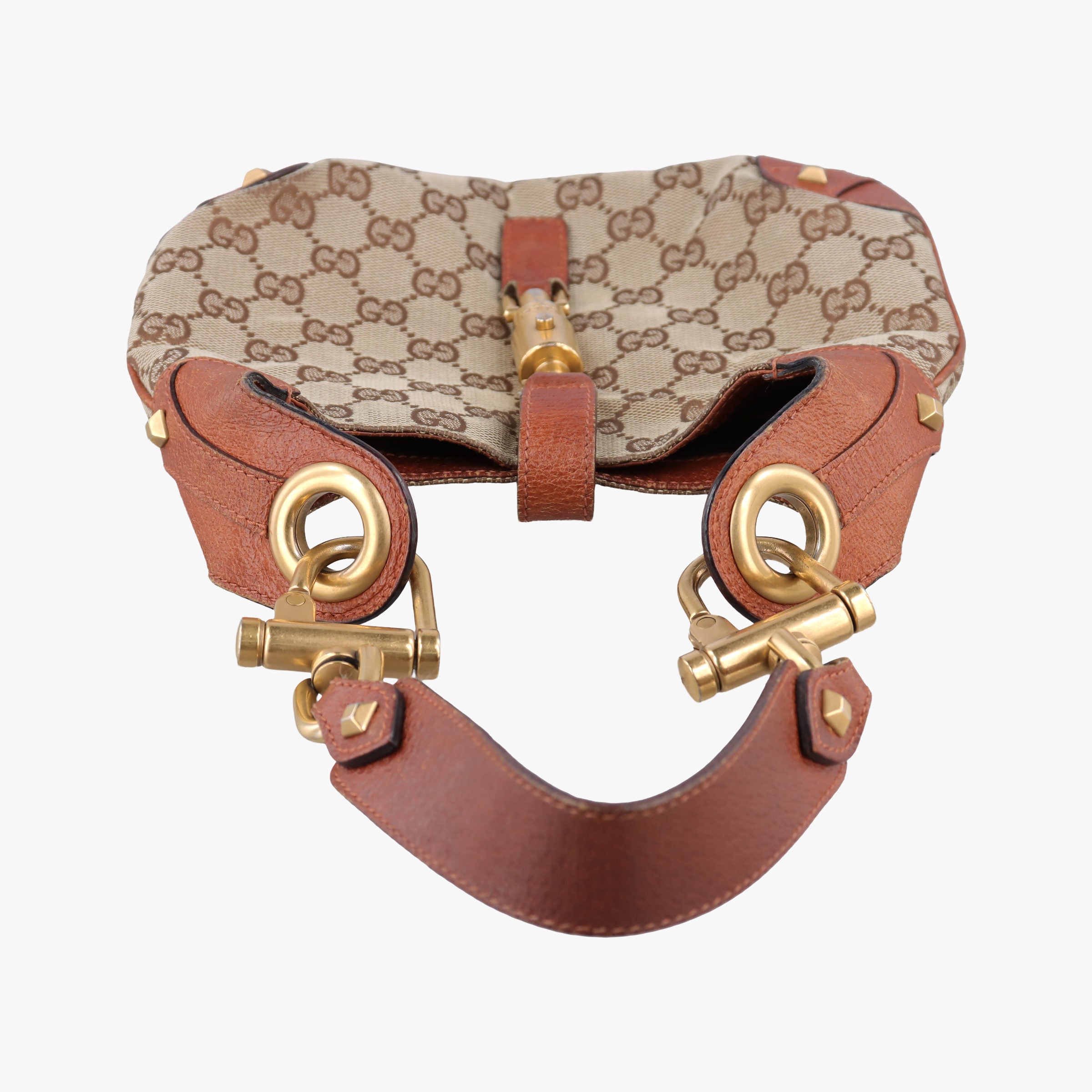 Piston Lock Jackie Hobo Beige x Brown canvas×leather 120885 ニュージャッキー ベージュ×ブラウン キャンバス×レザー 120885 