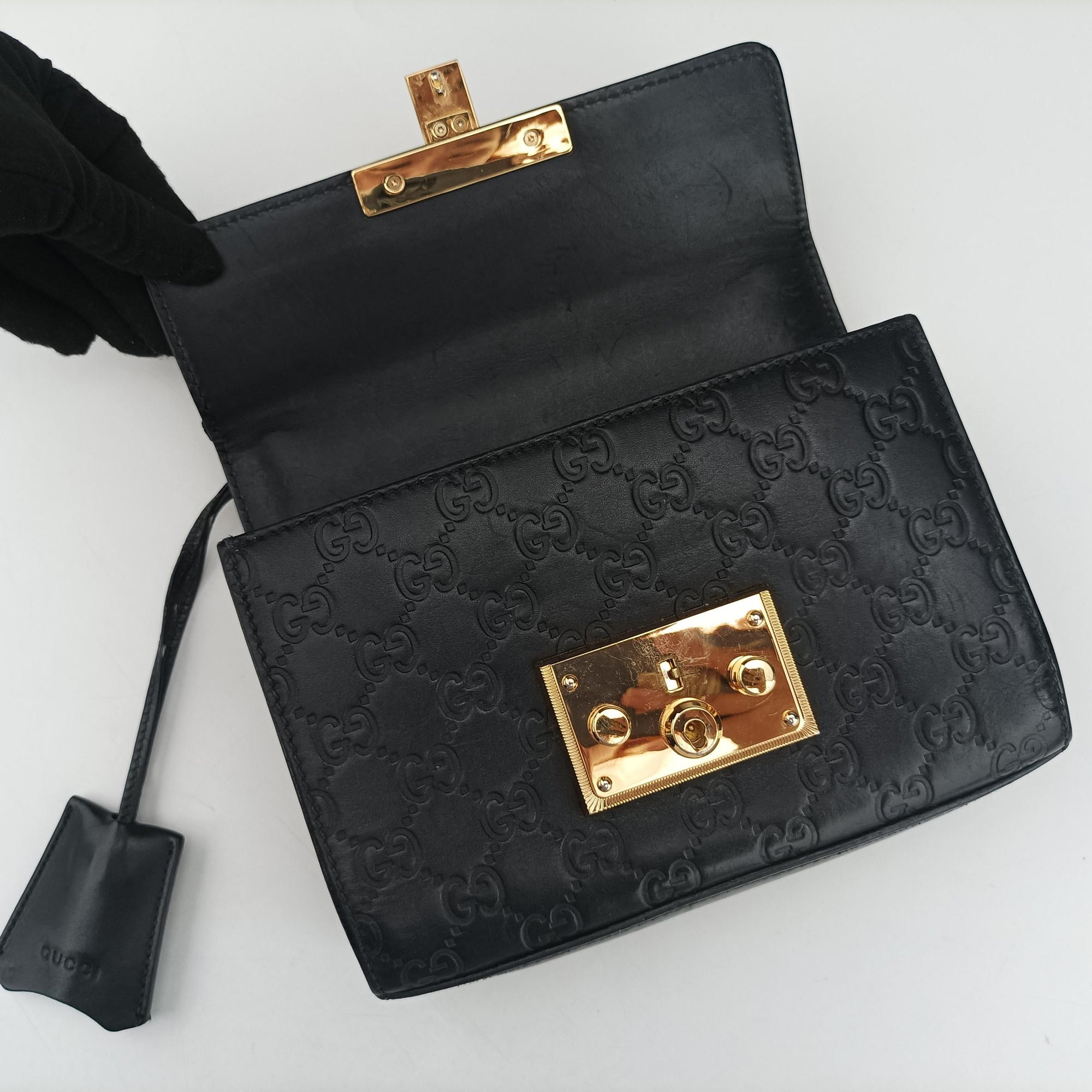 Padlock Black Leather 409487 D028002595パドロック ブラック レザー 409487 D028002595