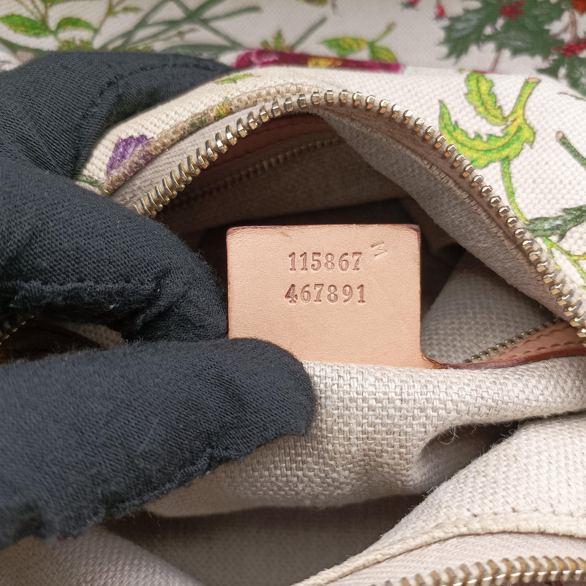 Secondhand Gucci horsebit hobo White×Multicolour canvas×leather 115867 handbag | stylenewstar