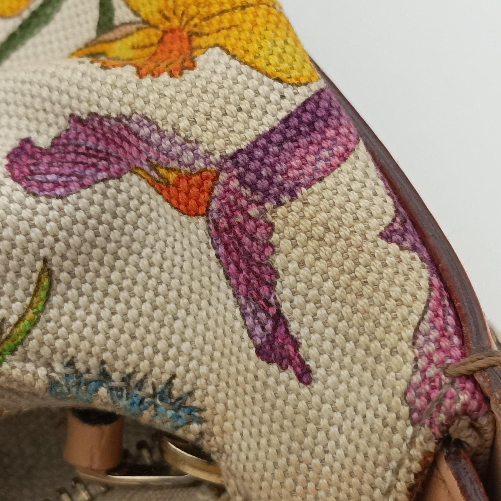 Secondhand Gucci horsebit hobo White×Multicolour canvas×leather 115867 handbag | stylenewstar
