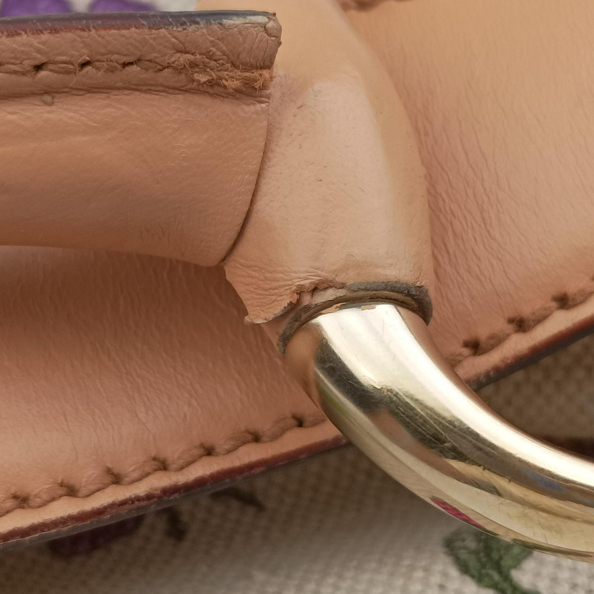 Secondhand Gucci horsebit hobo White×Multicolour canvas×leather 115867 handbag | stylenewstar