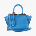 Pre-owned Fendi Petite 3Jours Blue Leather 8BH333 shoulderbag | stylenewstar