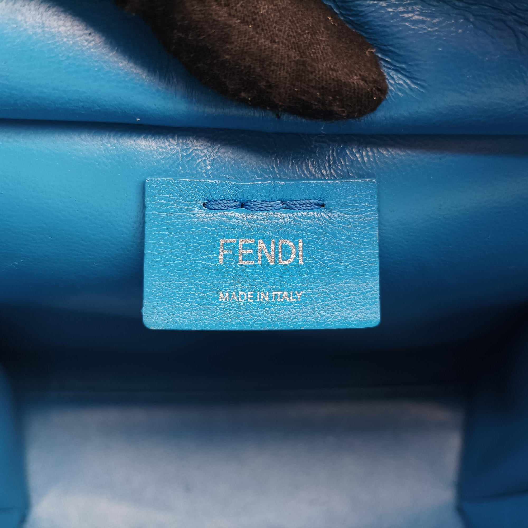 Pre-owned Fendi Petite 3Jours Blue Leather 8BH333 shoulderbag | stylenewstar