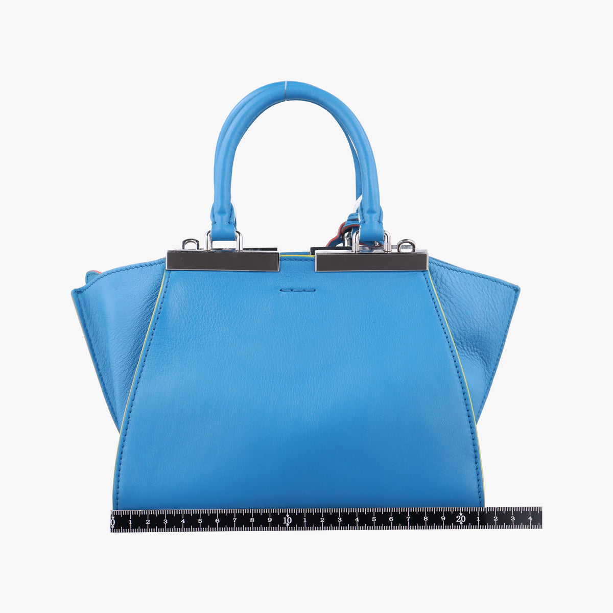 Pre-owned Fendi Petite 3Jours Blue Leather 8BH333 shoulderbag | stylenewstar