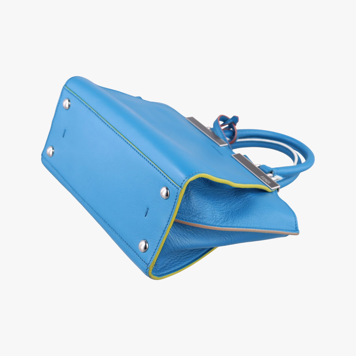 Pre-owned Fendi Petite 3Jours Blue Leather 8BH333 shoulderbag | stylenewstar