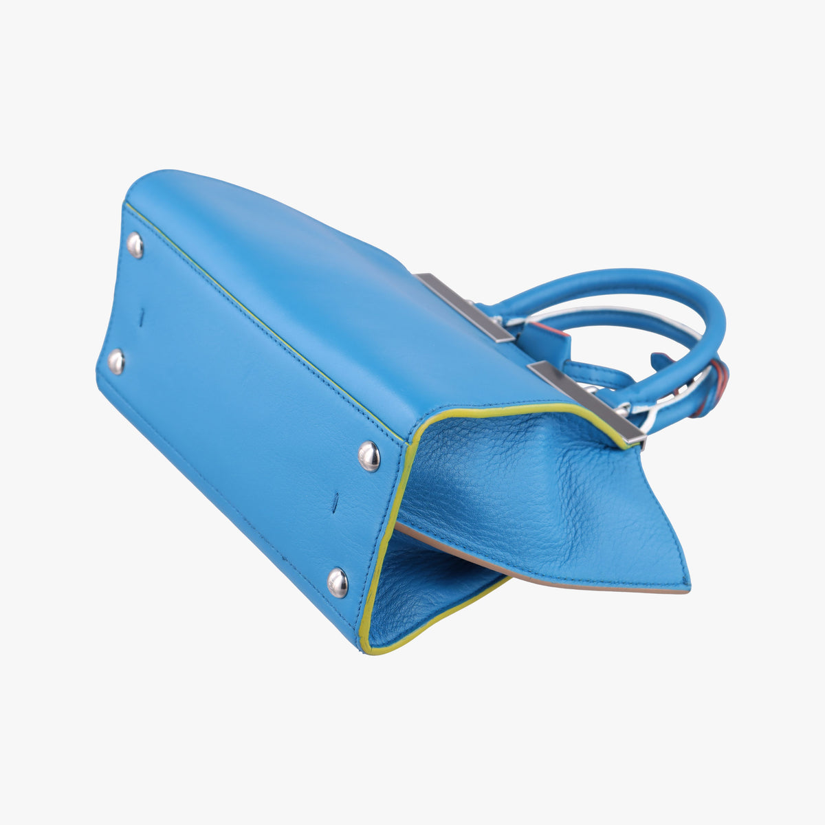 Pre-owned Fendi Petite 3Jours Blue Leather 8BH333 shoulderbag | stylenewstar