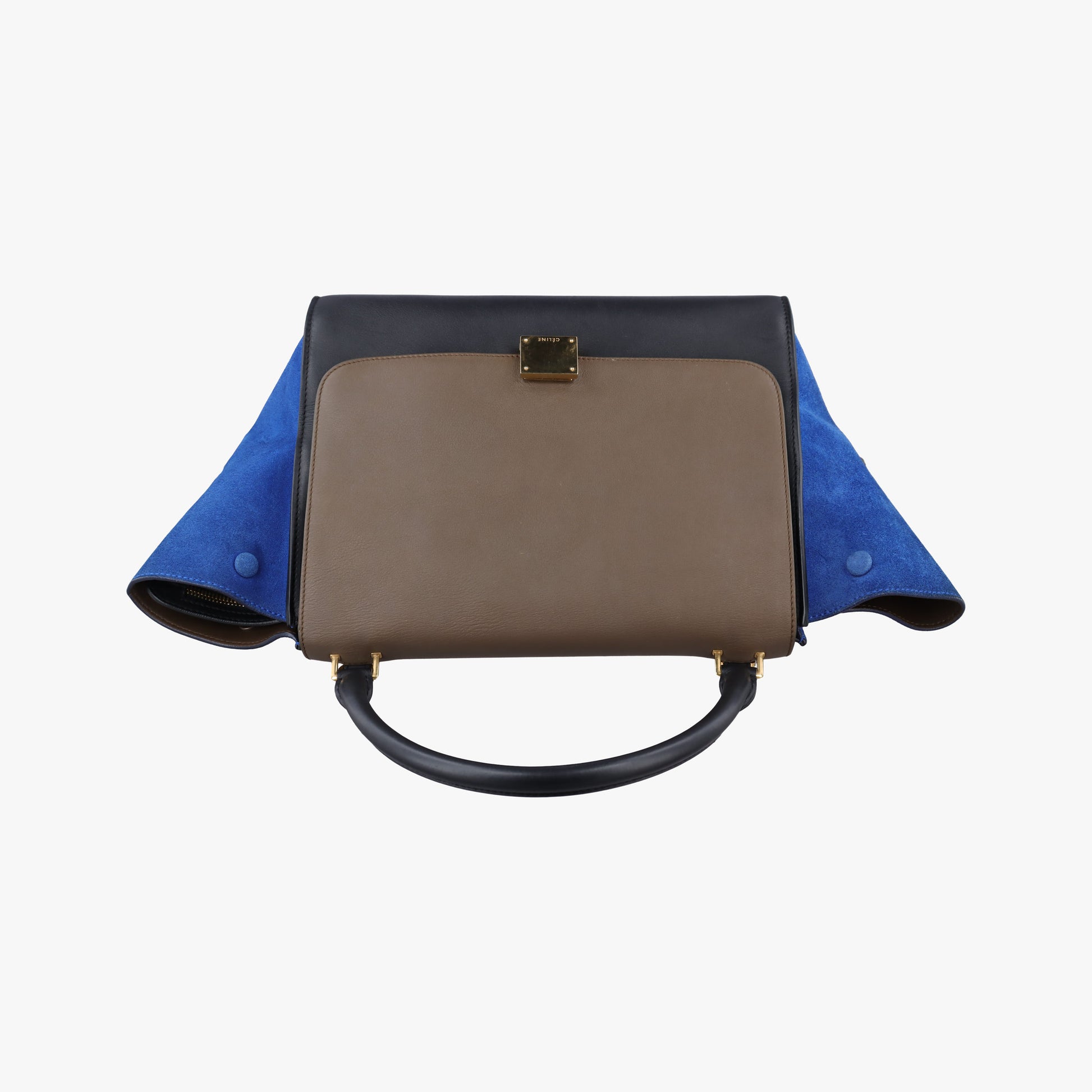 Trapeze Brown×Black×Blue Suede × leather F-VP-0162 F-CU-0162トラペーズミディアム ブラウン×ブラック×ブルー スエード×レザー F-VP-0162 F-CU-0162