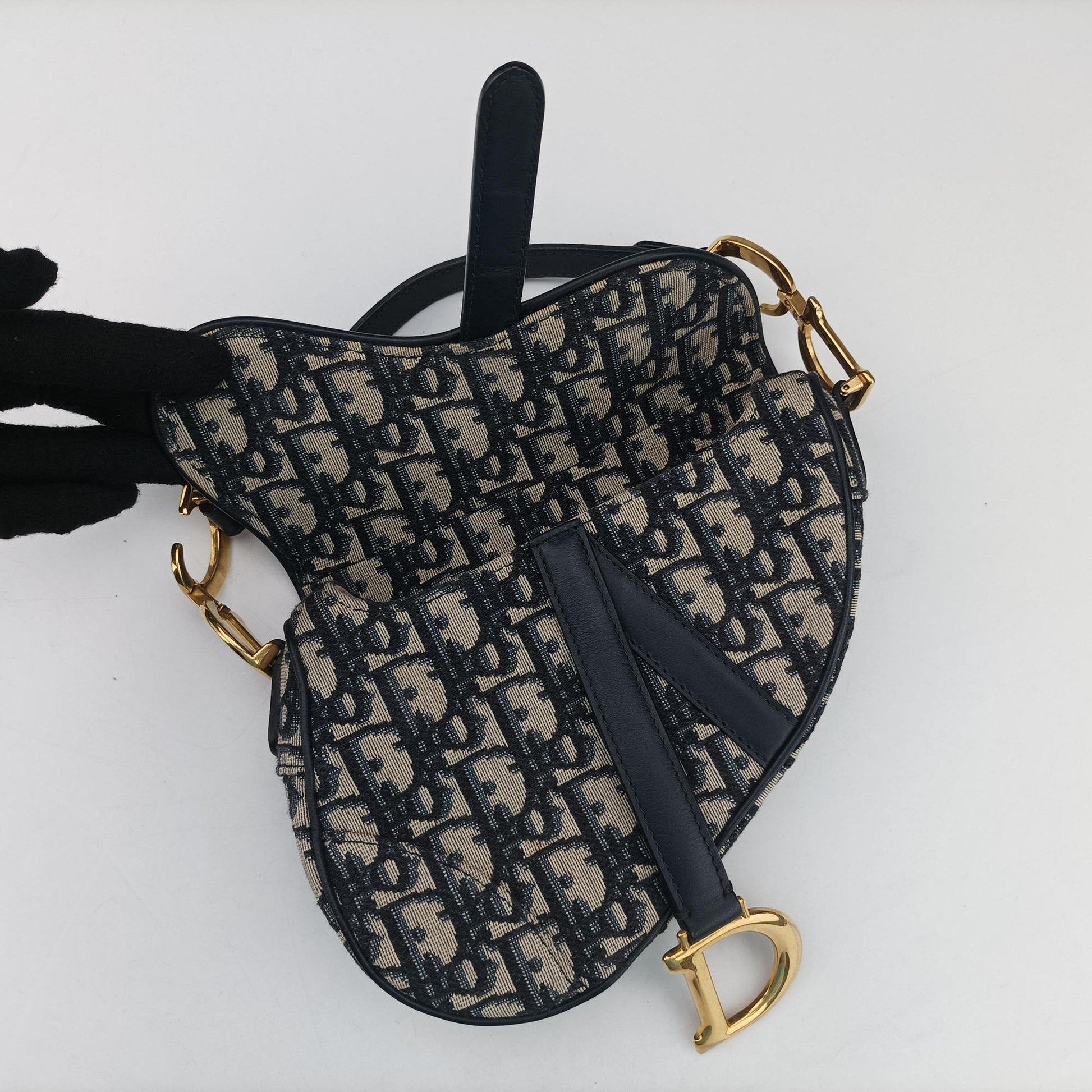 Saddle Navy×grey Jacquard × Leather 05-RU-1108サドル ネイビー×グレー ジャガード×レザー 05-RU-1108