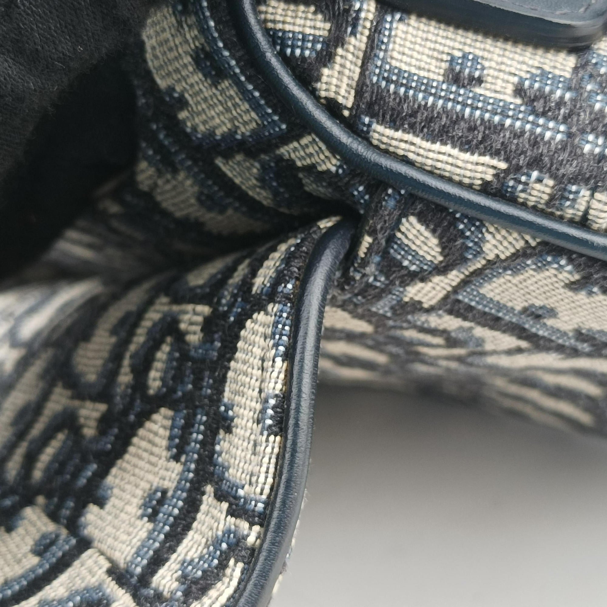 Saddle Navy×grey Jacquard × Leather 05-RU-1108サドル ネイビー×グレー ジャガード×レザー 05-RU-1108