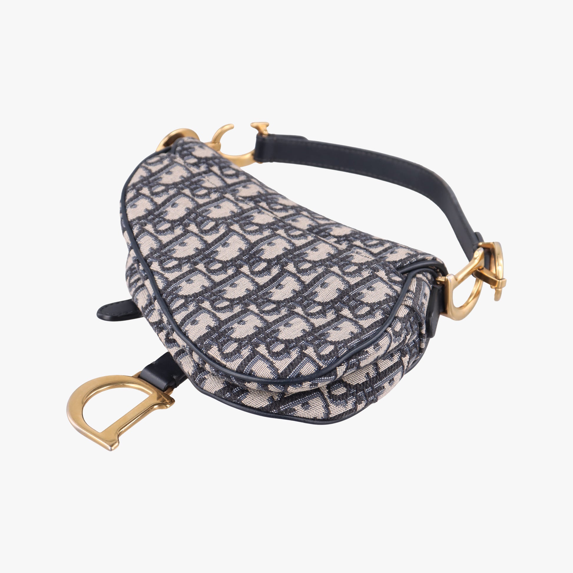 Saddle Navy×grey Jacquard × Leather 05-RU-1108サドル ネイビー×グレー ジャガード×レザー 05-RU-1108