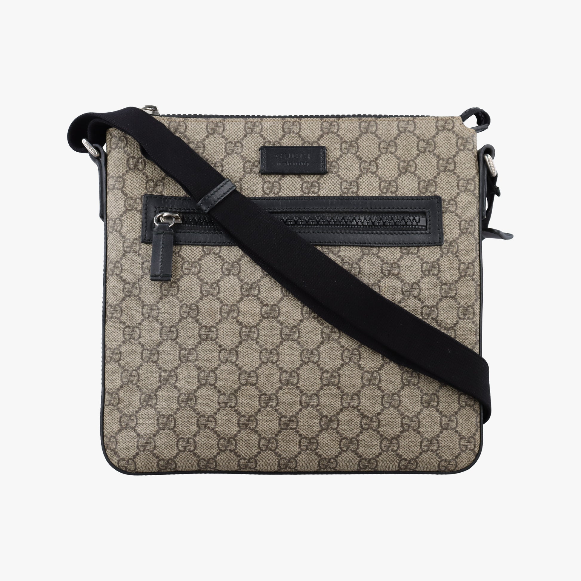 GG Supreme Flat Messenger Brown PVC coated canvas×Leather 406374 I024470216GGスプリーム フラット メッセンジャー ブラウン PVCコーティングキャンバス×レザー 406374 I024470216