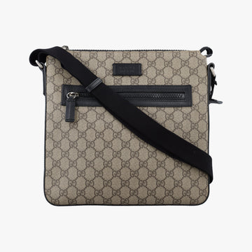 GG Supreme Flat Messenger Brown PVC coated canvas×Leather 406374 I024470216GGスプリーム フラット メッセンジャー ブラウン PVCコーティングキャンバス×レザー 406374 I024470216