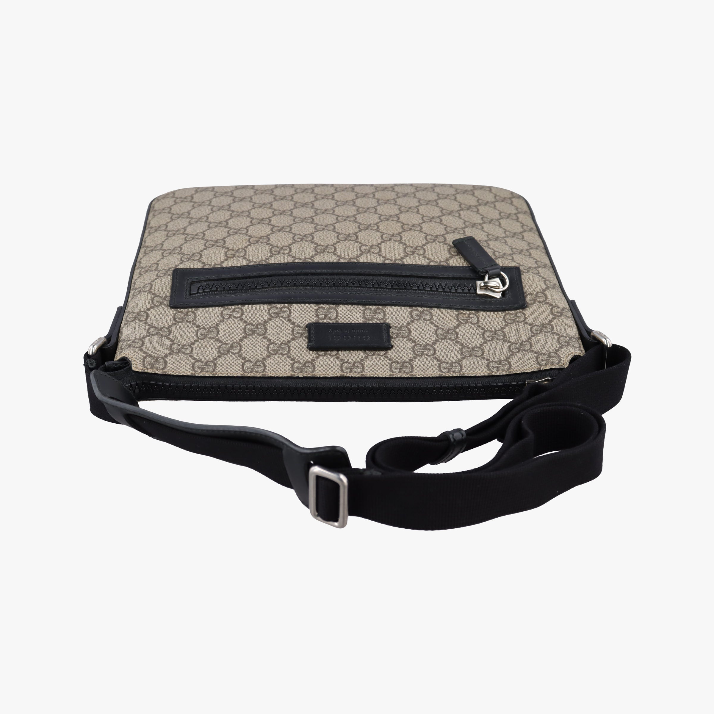 GG Supreme Flat Messenger Brown PVC coated canvas×Leather 406374 I024470216GGスプリーム フラット メッセンジャー ブラウン PVCコーティングキャンバス×レザー 406374 I024470216