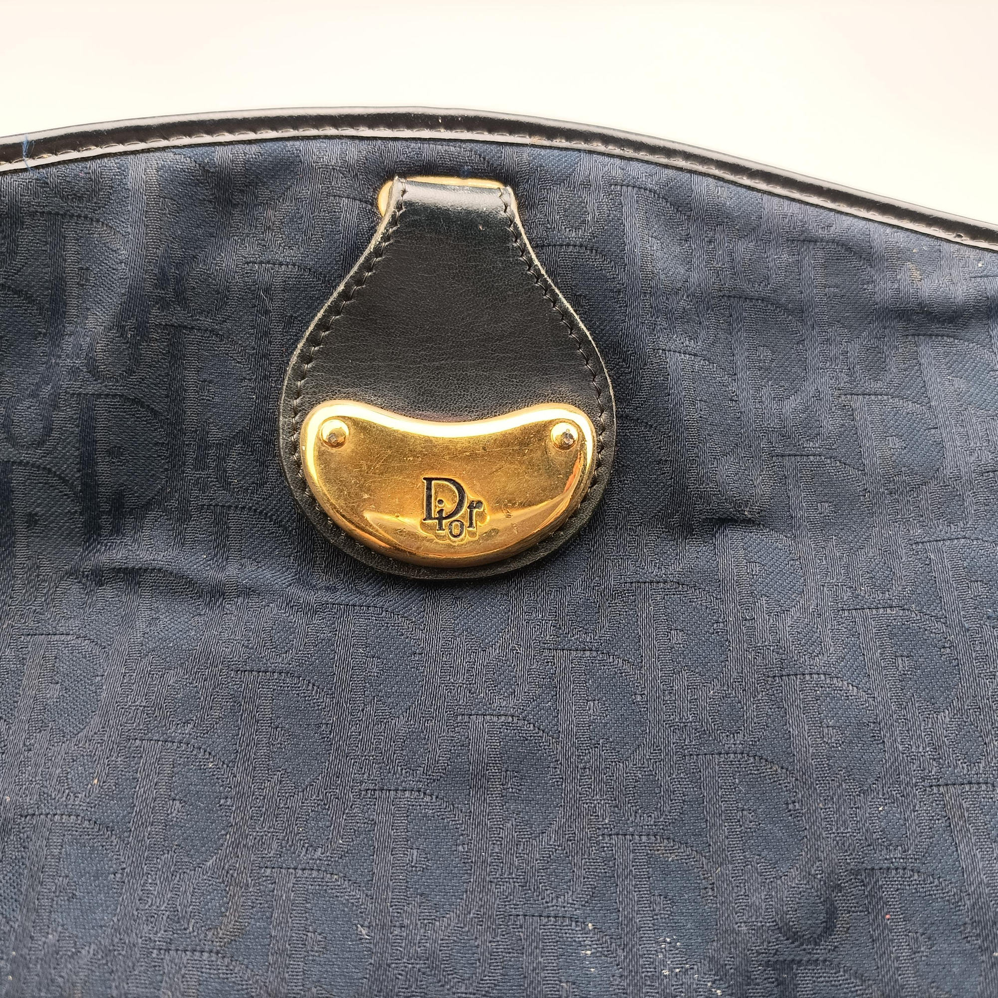 Trotter Navy Oblique Jacquard Canvas × Leather トロッター ネイビー ジャガードキャンバス × レザー 