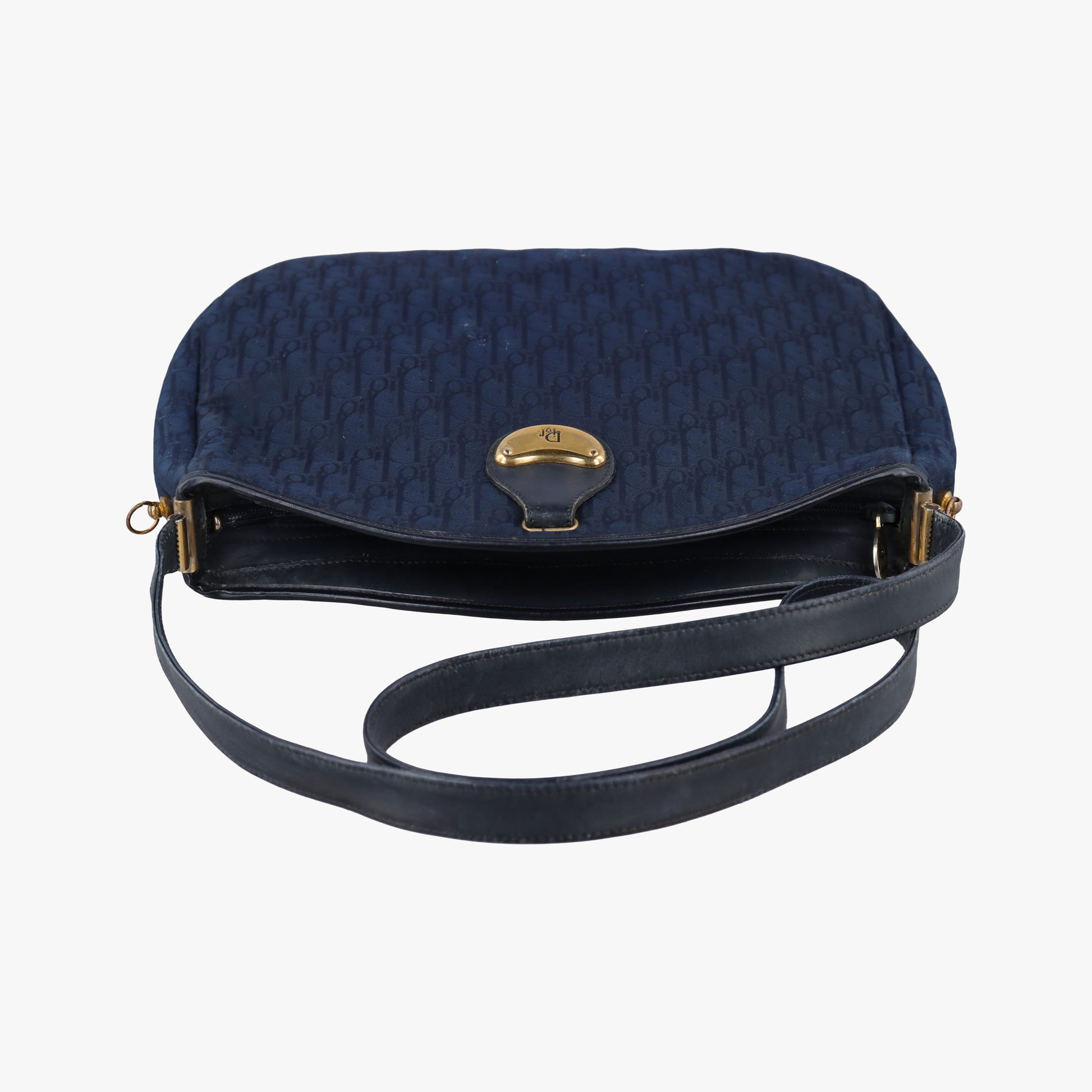 Trotter Navy Oblique Jacquard Canvas × Leather トロッター ネイビー ジャガードキャンバス × レザー 