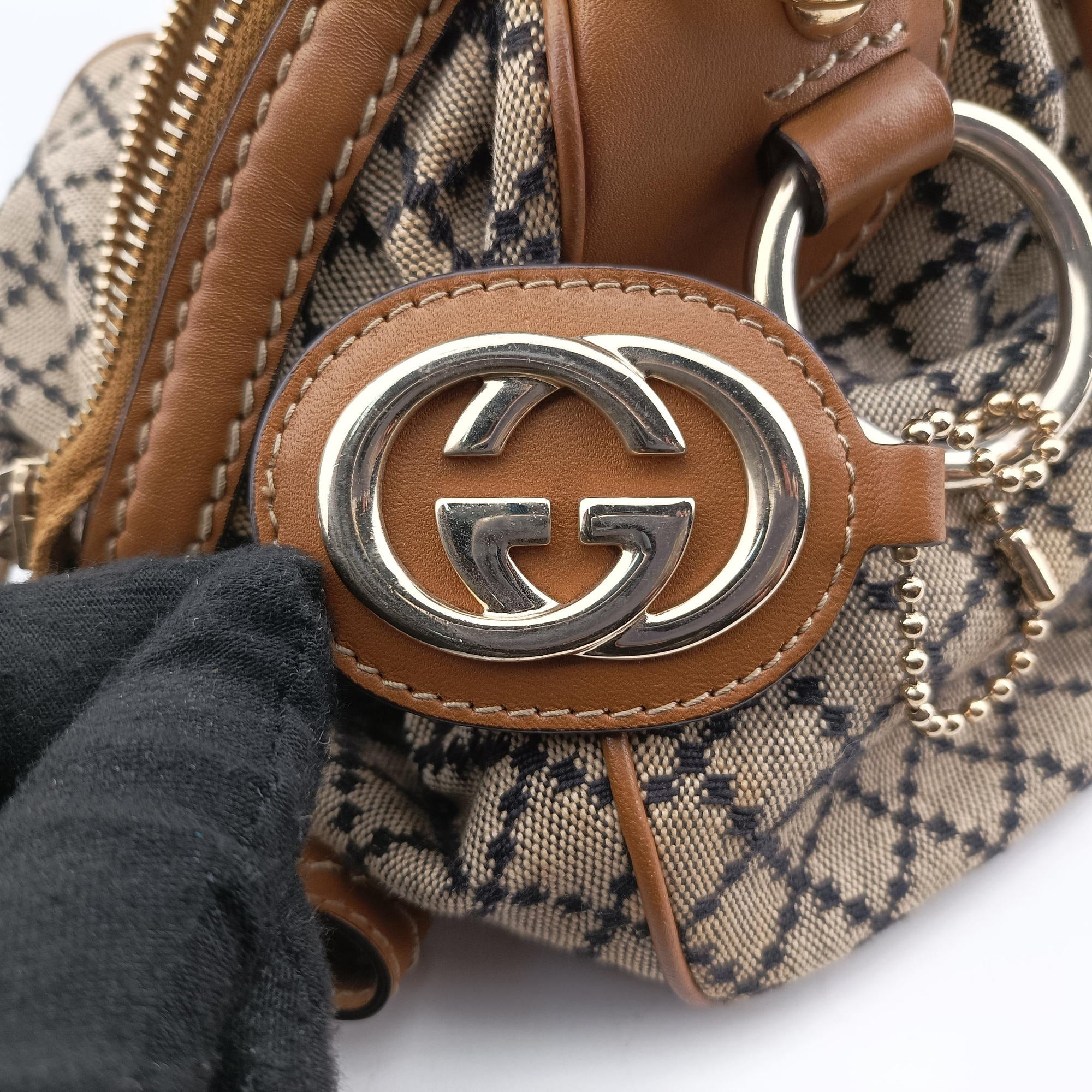 Sukey GUCCISSIMA Brown x Beige canvas×leather 223974 C8210924スーキー ディアマンテ ブラウン x ベージュ キャンバス×レザー 223974 C8210924