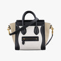 Luggage nano Shopper Beige×white×black Leather F-GA-2136ラゲージナノショッパー ベージュ×ホワイト×ブラック レザー F-GA-2136
