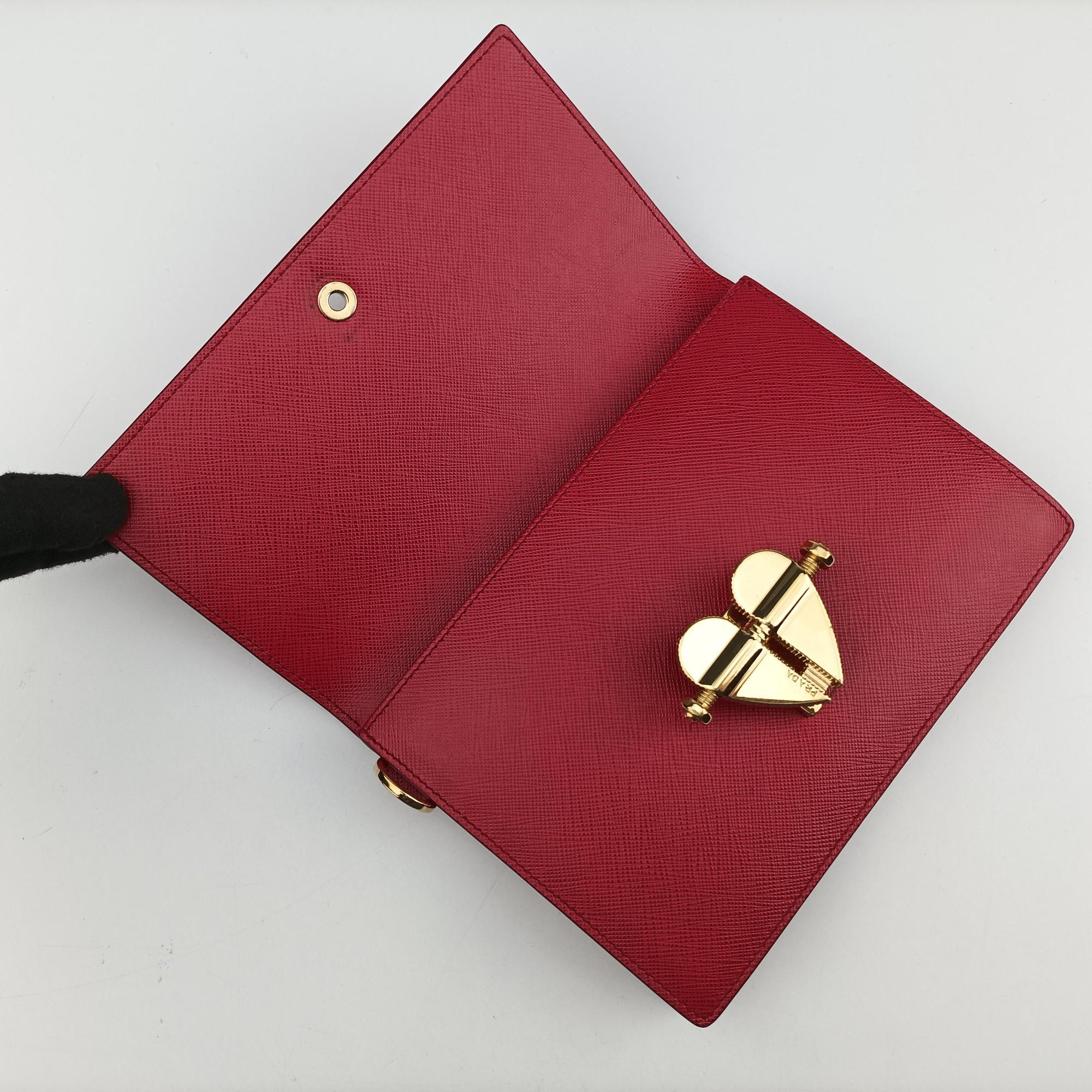 heart lock Red Saffiano Leather 62Bハートロック レッド サフィアーノレザー 62B