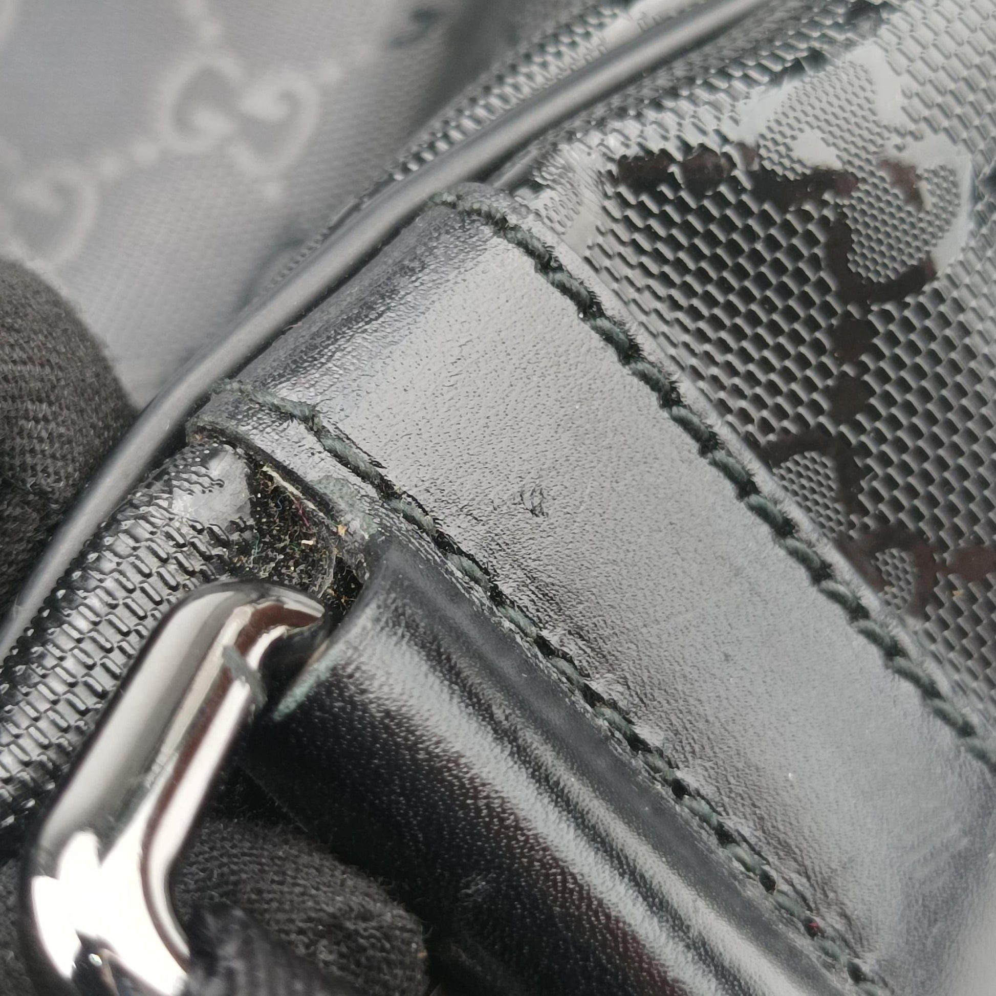 GG Imprime Messenger Black PVC coated canvas 201448 D6362378GGインプリメ メッセンジャー ブラック PVCコーティングキャンバス 201448 D6362378