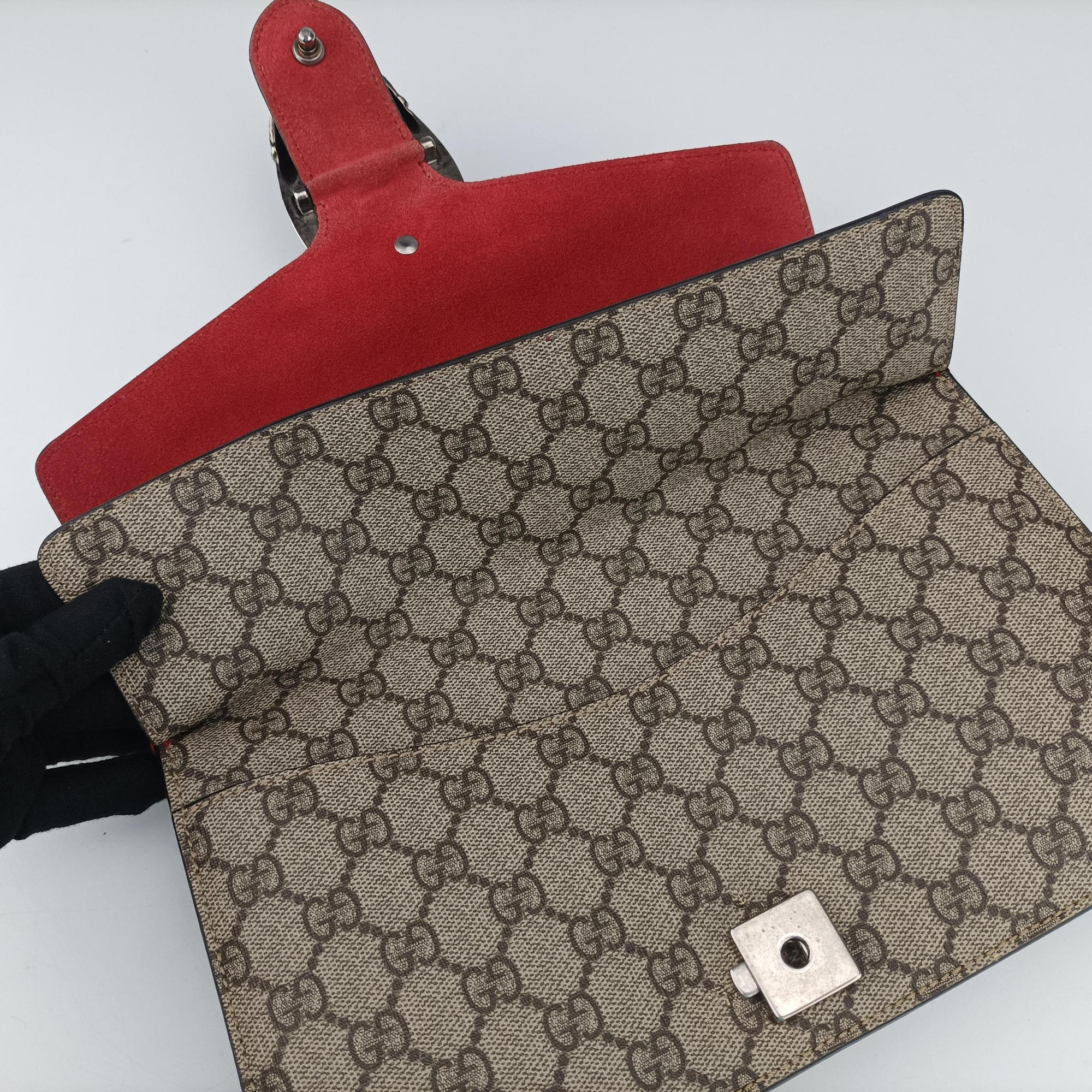 Dionysus beige×red PVC coated canvas×suede 400249 B027354691ディオニュソス ベージュ×レッド PVCコーティングキャンバス×スエード 400249 B027354691