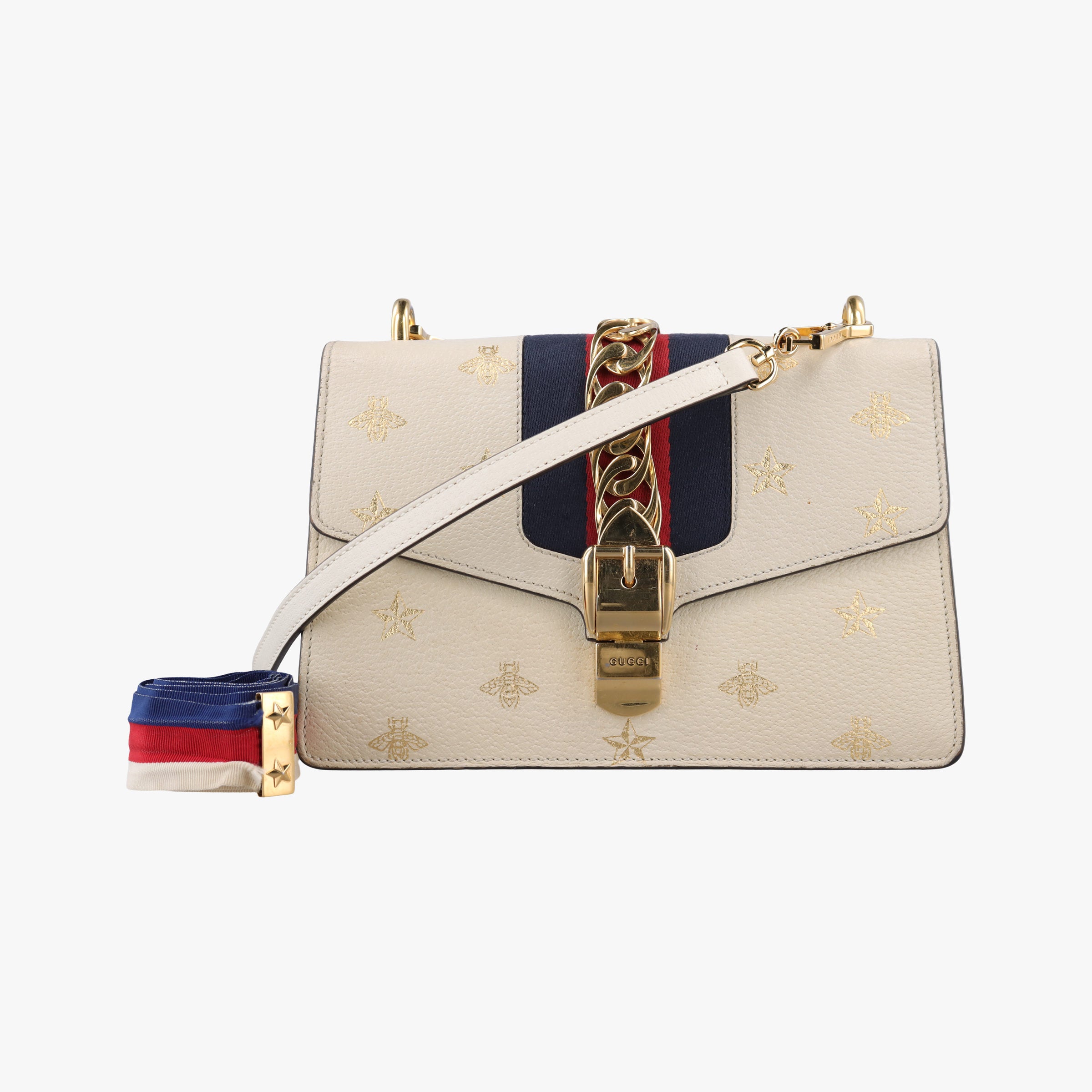 Sylvie Ivory×Navy×Red Leather 524405 F033625716シルヴィ アイボリー×ネイビー×レッド レザー 524405 F033625716