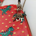 Lady Dior Orange Red Patent Leather 43-MA-0241レディ ディオール オレンジレッド パテント 43-MA-0241