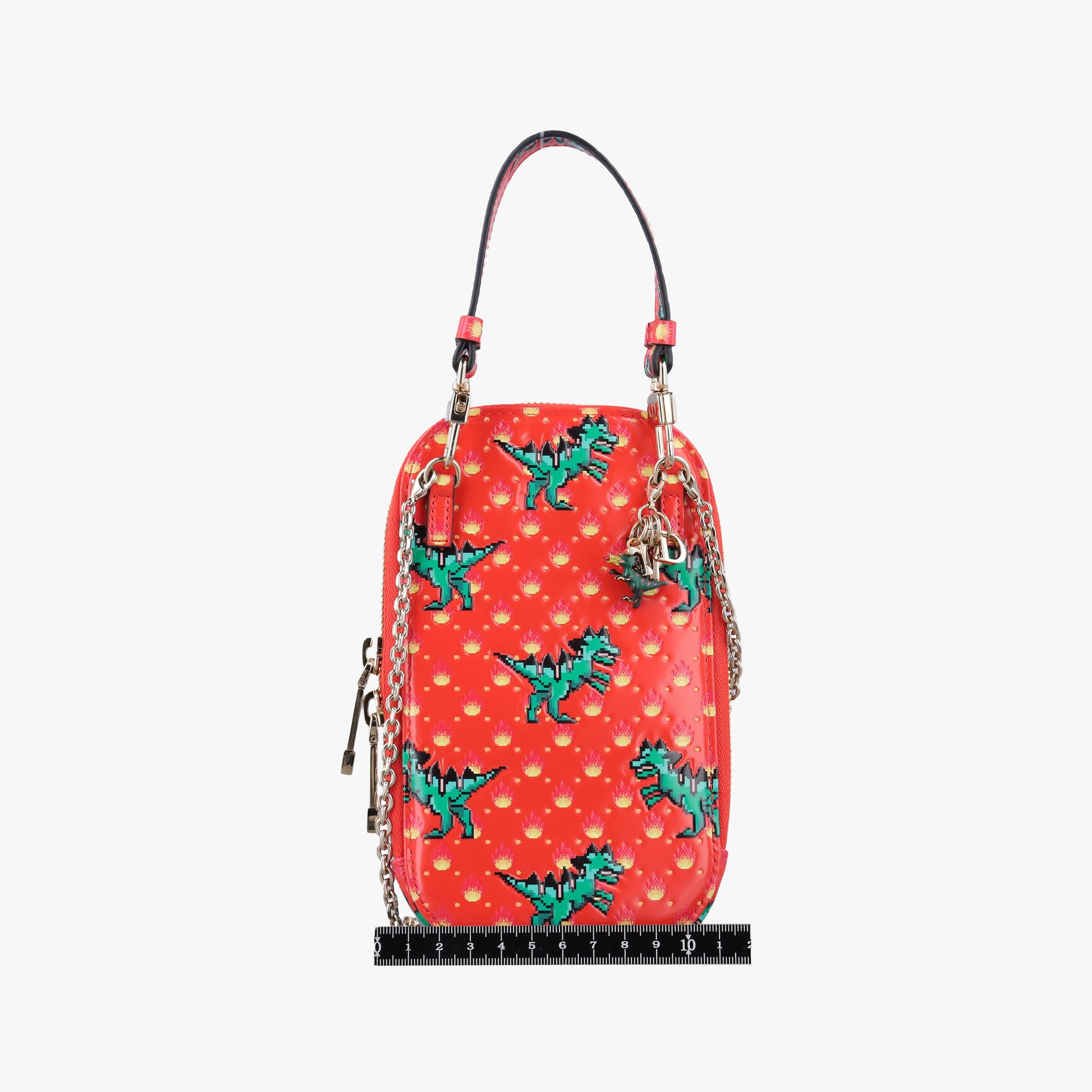 Lady Dior Orange Red Patent Leather 43-MA-0241レディ ディオール オレンジレッド パテント 43-MA-0241