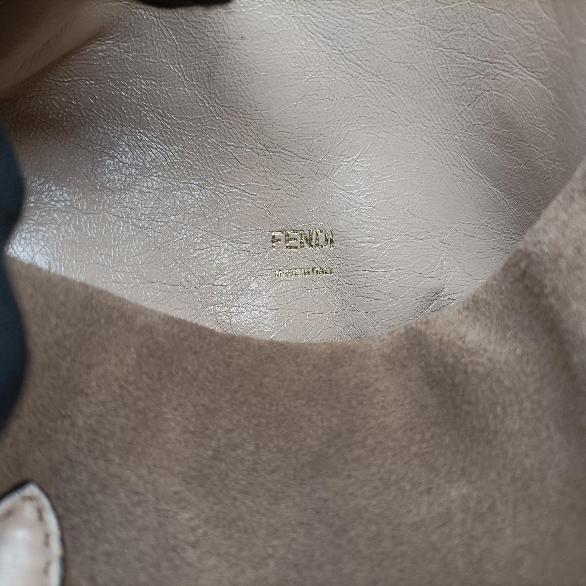 Pre-owned Fendi Flip Beige×Brown Leather×Suede 8BT302 shoulderbag | stylenewstar