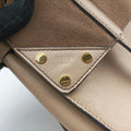 Pre-owned Fendi Flip Beige×Brown Leather×Suede 8BT302 shoulderbag | stylenewstar