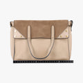 Pre-owned Fendi Flip Beige×Brown Leather×Suede 8BT302 shoulderbag | stylenewstar