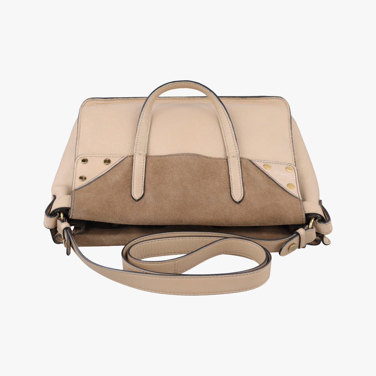 Pre-owned Fendi Flip Beige×Brown Leather×Suede 8BT302 shoulderbag | stylenewstar