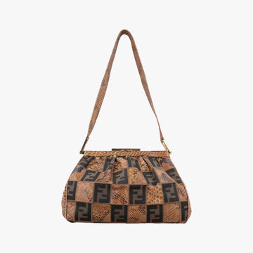 Patchwork Frame Tobacco × Brown Canvas × Python 15240 4 15240/0 9パッチワーク フレーム タバコ × ブラウン キャンバス × パイソン 15240 4 15240/0 9