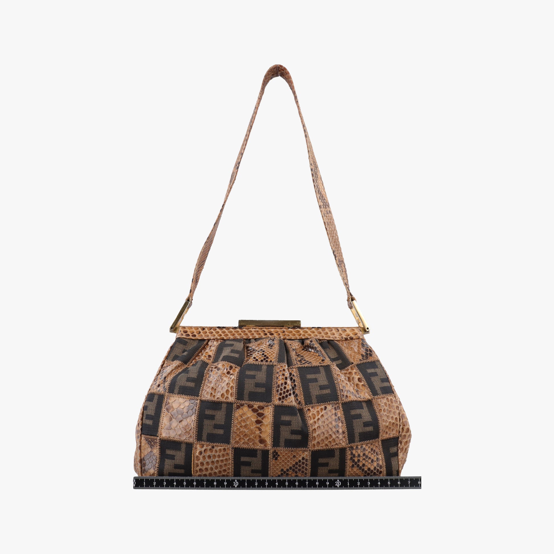 Patchwork Frame Tobacco × Brown Canvas × Python 15240 4 15240/0 9パッチワーク フレーム タバコ × ブラウン キャンバス × パイソン 15240 4 15240/0 9