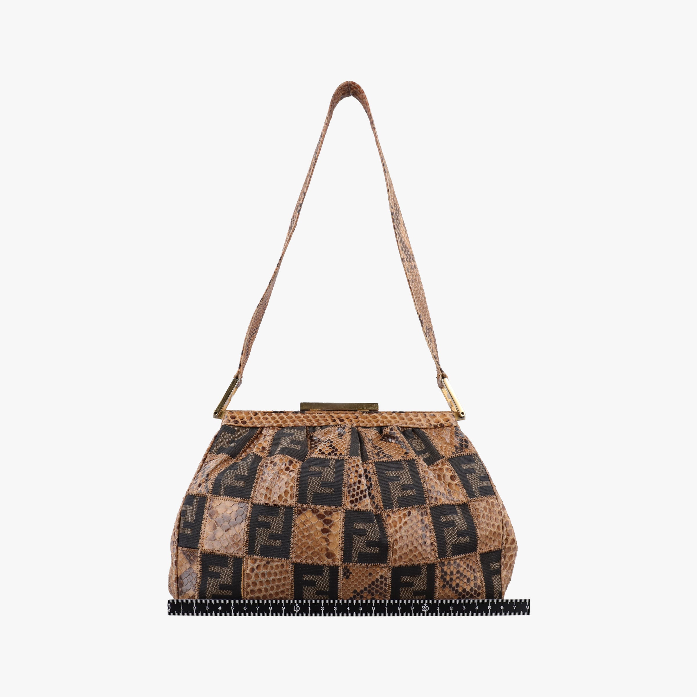 Patchwork Frame Tobacco × Brown Canvas × Python 15240 4 15240/0 9パッチワーク フレーム タバコ × ブラウン キャンバス × パイソン 15240 4 15240/0 9