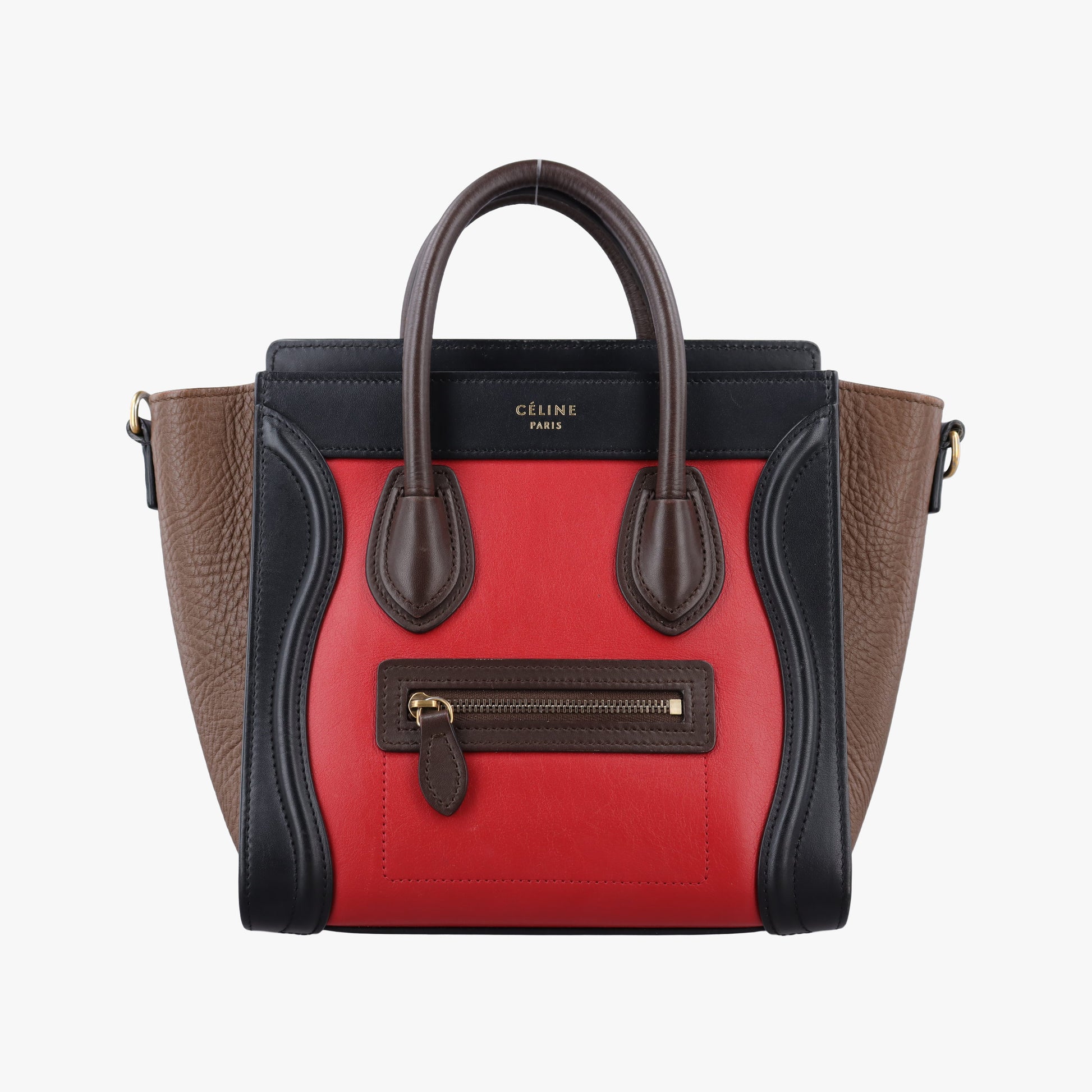 luggage nano shopper Red×Black×Brown leather F-CU-2185ラゲージナノショッパー レッド×ブラック×ブラウン レザー F-CU-2185