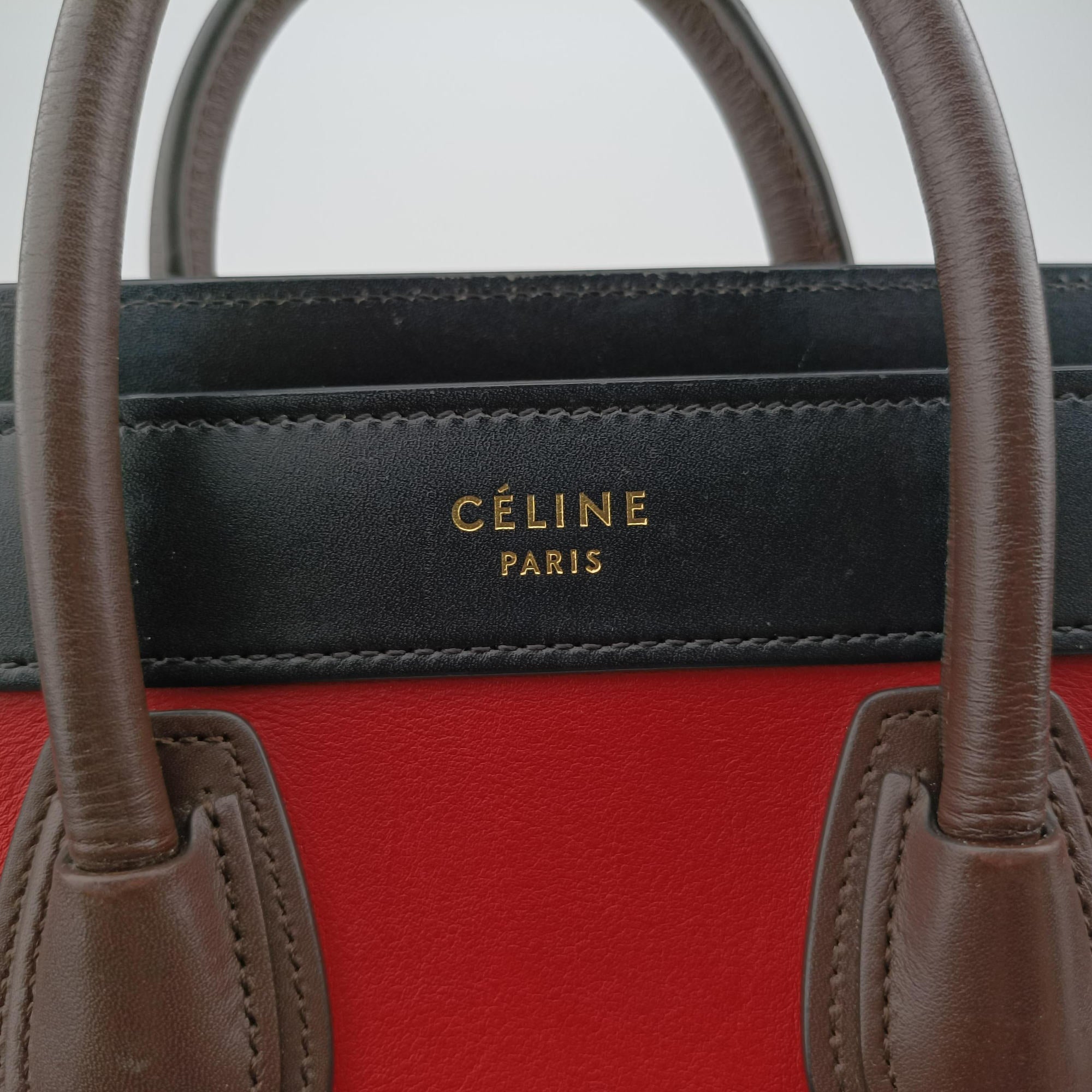 luggage nano shopper Red×Black×Brown leather F-CU-2185ラゲージナノショッパー レッド×ブラック×ブラウン レザー F-CU-2185