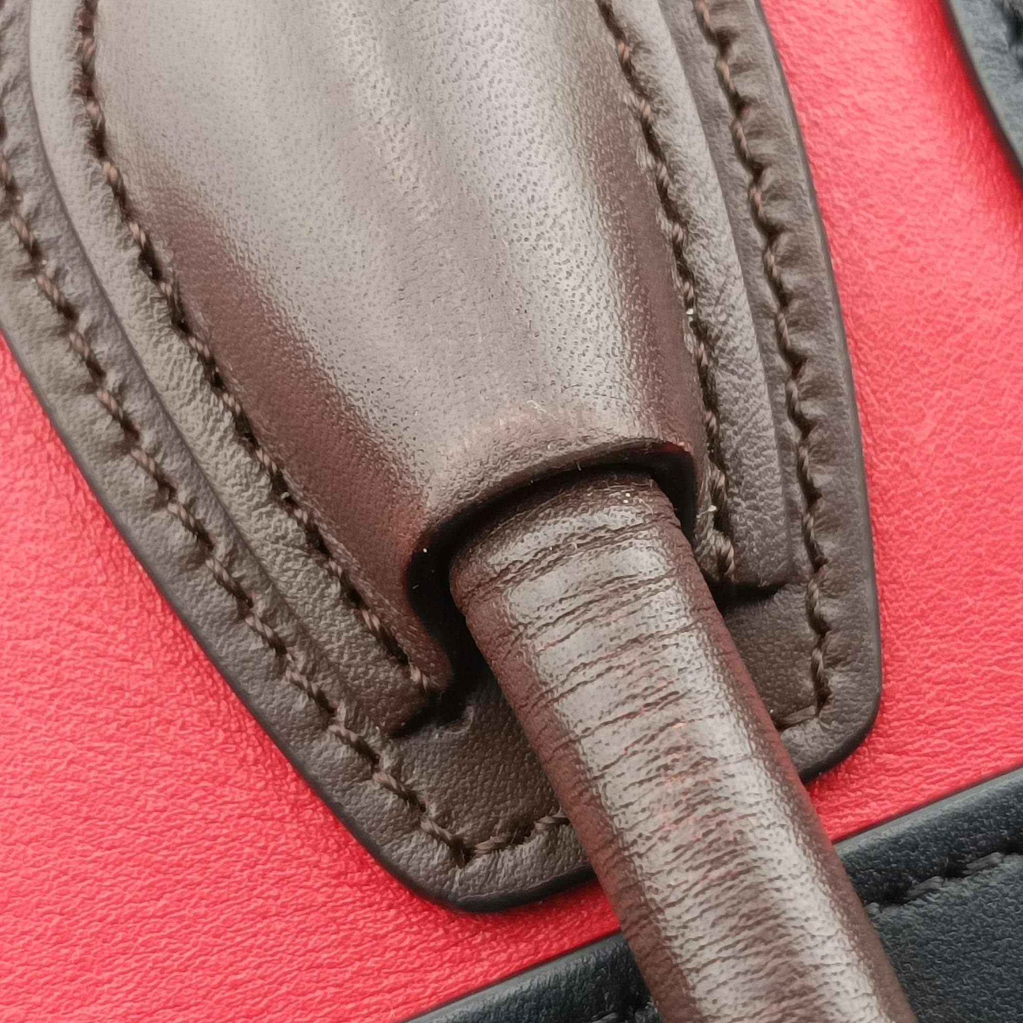 luggage nano shopper Red×Black×Brown leather F-CU-2185ラゲージナノショッパー レッド×ブラック×ブラウン レザー F-CU-2185