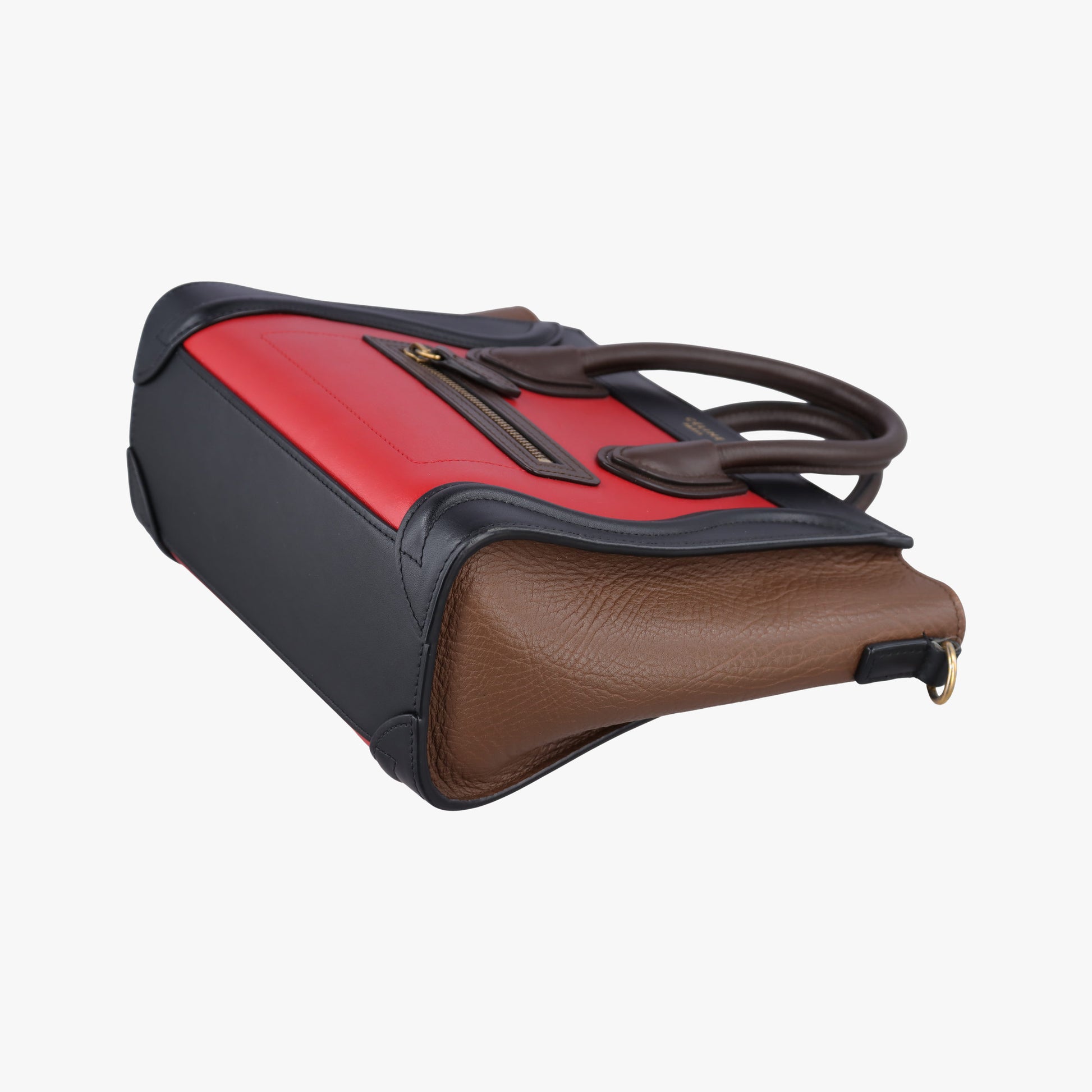 luggage nano shopper Red×Black×Brown leather F-CU-2185ラゲージナノショッパー レッド×ブラック×ブラウン レザー F-CU-2185