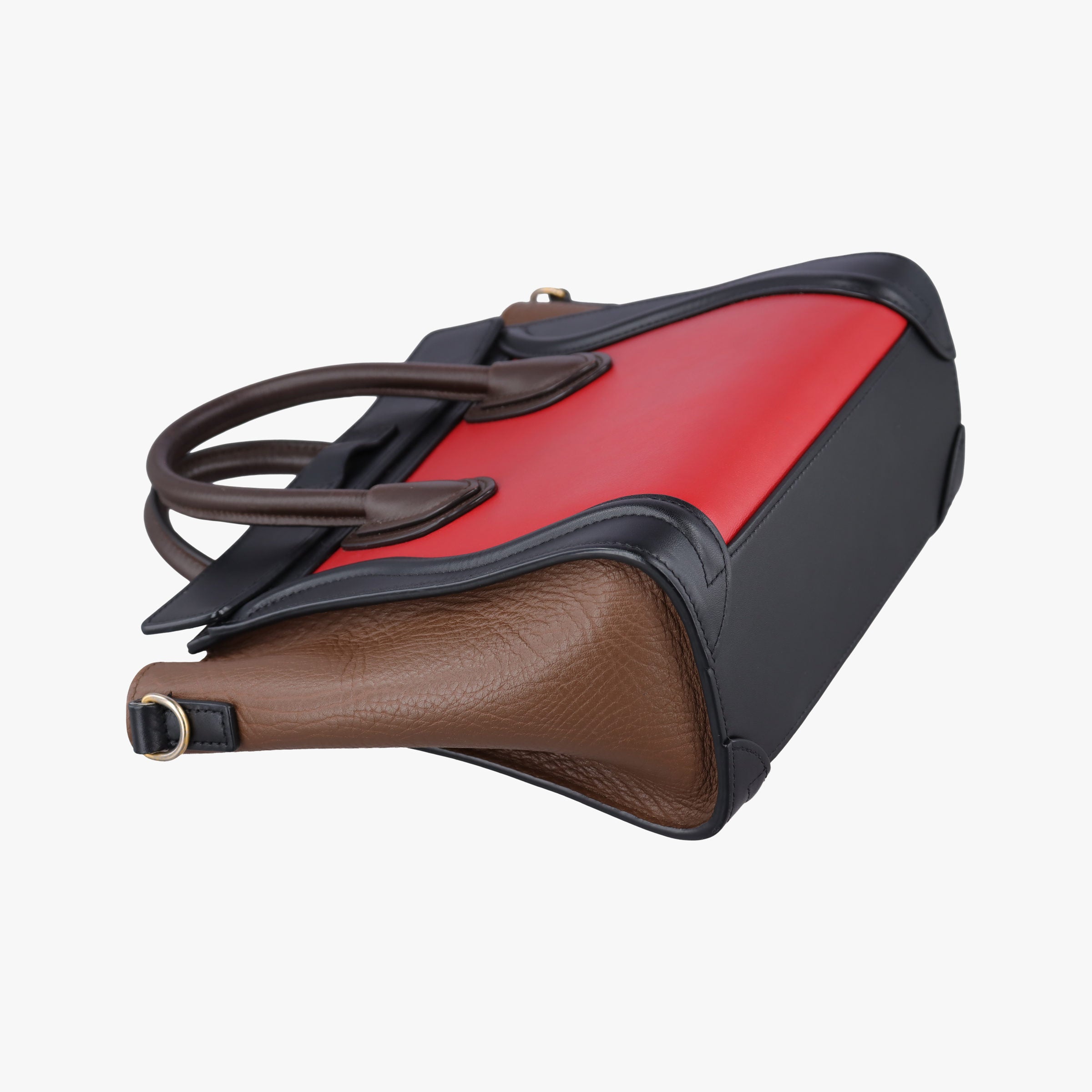 luggage nano shopper Red×Black×Brown leather F-CU-2185ラゲージナノショッパー レッド×ブラック×ブラウン レザー F-CU-2185